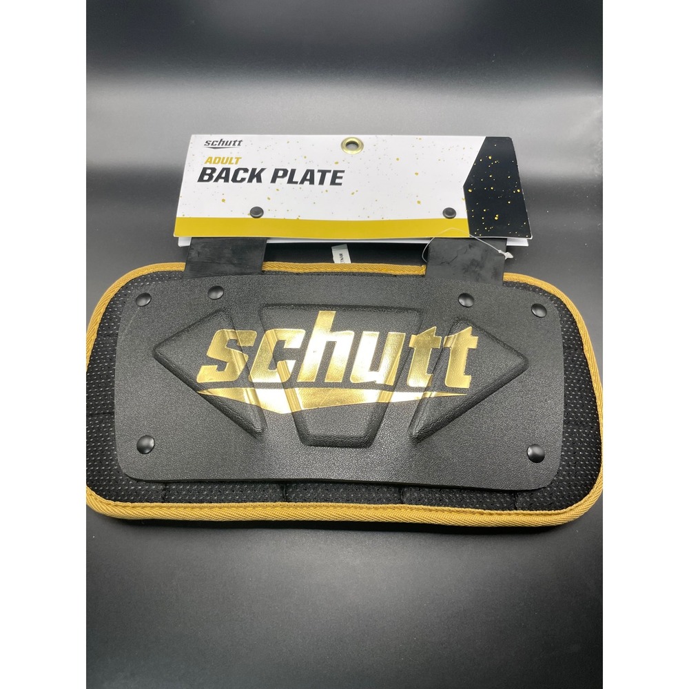 Schutt Adult Football Back Plate Black and Gold Protective Gear with Hardware